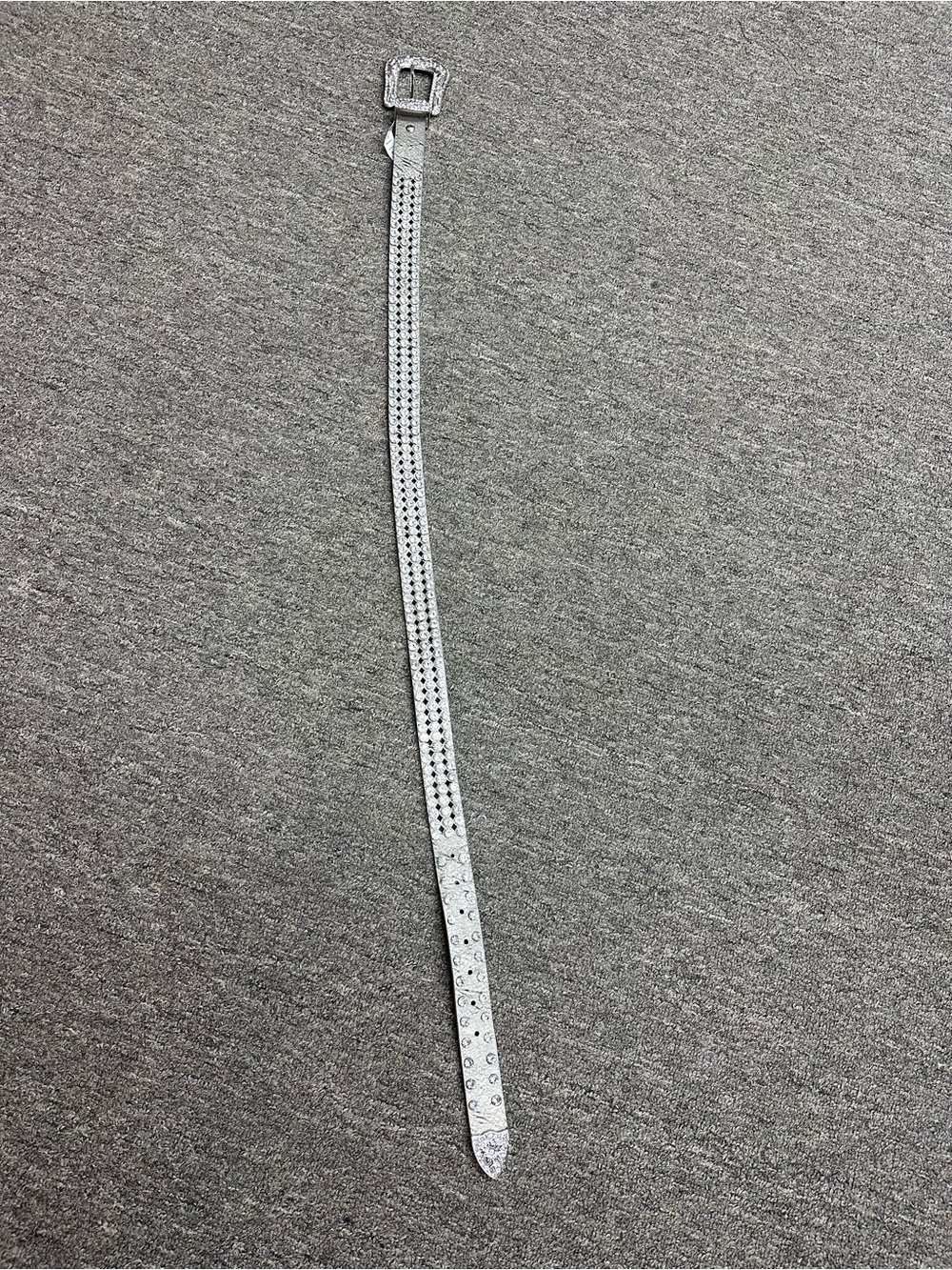 Silver Rhinestone Studded Belt